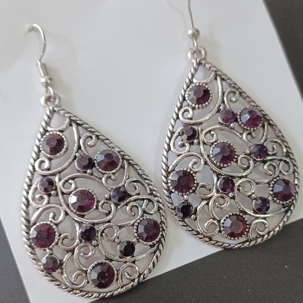NWOT Certainly Courtier Burgundy Earrings-Paparazzi Accessories